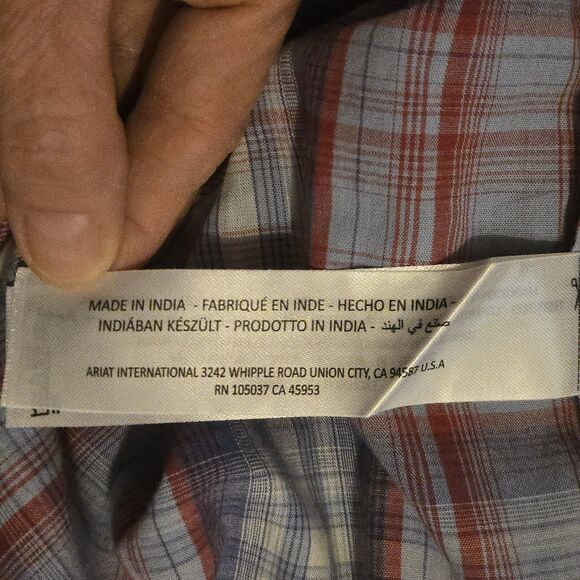 Ariat Aztec Embroidered Shirt L Real Cornflower India Cowgirl Rodeo Ranch - Picture 7 of 12